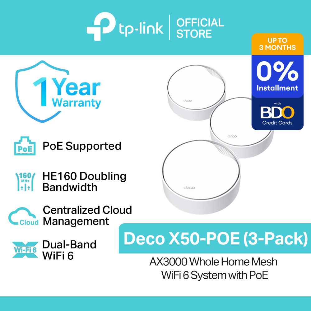 TP-Link Official Store / Deco X50-POE AX3000 / Indoor 2.4GHz and 5GHz Dual Band Whole Home Mesh Smart Access Point WiFi 6 Router - Image 3