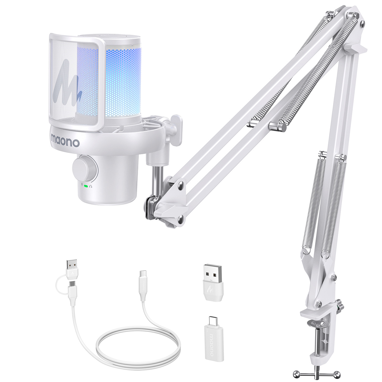 Maono Dm40 mic-rô không dây Ai Tiếng Hồi-Hủy Bỏ Microphone RGB Chơi Game tụ mic Microphone Với Phần 