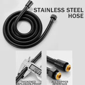 "Matte Black Shower Hose by Sincecu - High Pressure & Flexible"