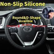 Universal Non-Slip Silicone Steering Wheel Cover - Breathable & Durable