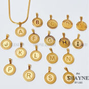 Shayne Jewelry Gold Plated Letter Pendant Necklace (Unisex)