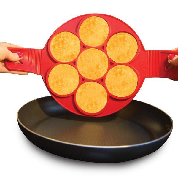 Perfect Flip Pancake Maker, Silicone Nonstick Egg Pancakes Mold Cooker  Flipper, Easy Flippin Non Stick Silicon, Pour Batter into Ring Circle Mould