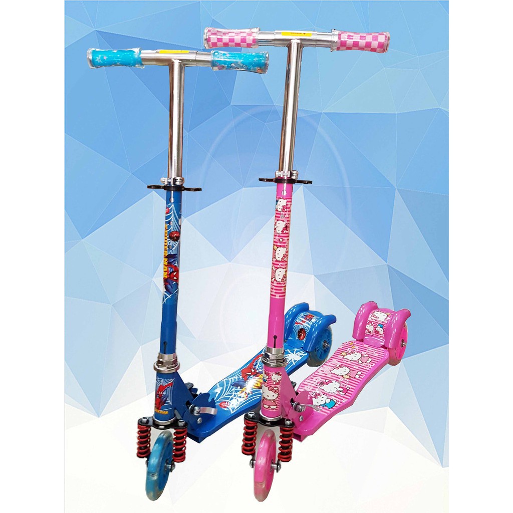Big cartoon collapsible children's scooter iron body, the wheels turn with lights | Lazada PH Big cartoon collapsible children's scooter iron body, the wheels turn with lights | Lazada PH
