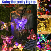 Solar Butterfly Fairy Lights for Outdoor Christmas Party Decoration