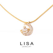 Lisa Jewelry 18K Gold Celestial Pendant Necklace