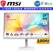 Itw | Msi Monitor Modern MD272QXPW 27" 2560x1440 Wqhd / 100Hz / Ips / 1ms MPRT, 4ms Gtg / Anti-Glare