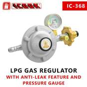 iCook IC368 LPG Gas Regulator with Anti-Leak and Gauge