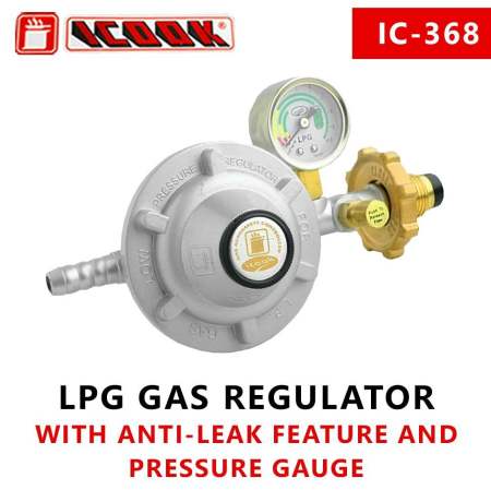 iCook IC368 LPG Gas Regulator with Anti-Leak and Gauge