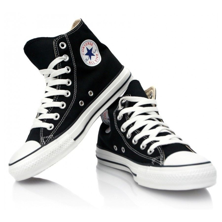 converse black and white high cut