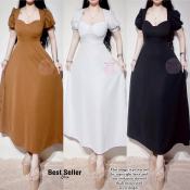 Lady Corset Puff Sleeves Maxi Dress - Best Seller