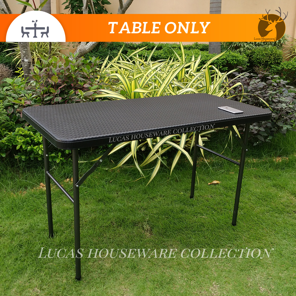 Decor & Style DSTB5-352 4ft. Fold-in-Half Table, Gardening Furniture, Lawn and Garden, Abenson Hardware