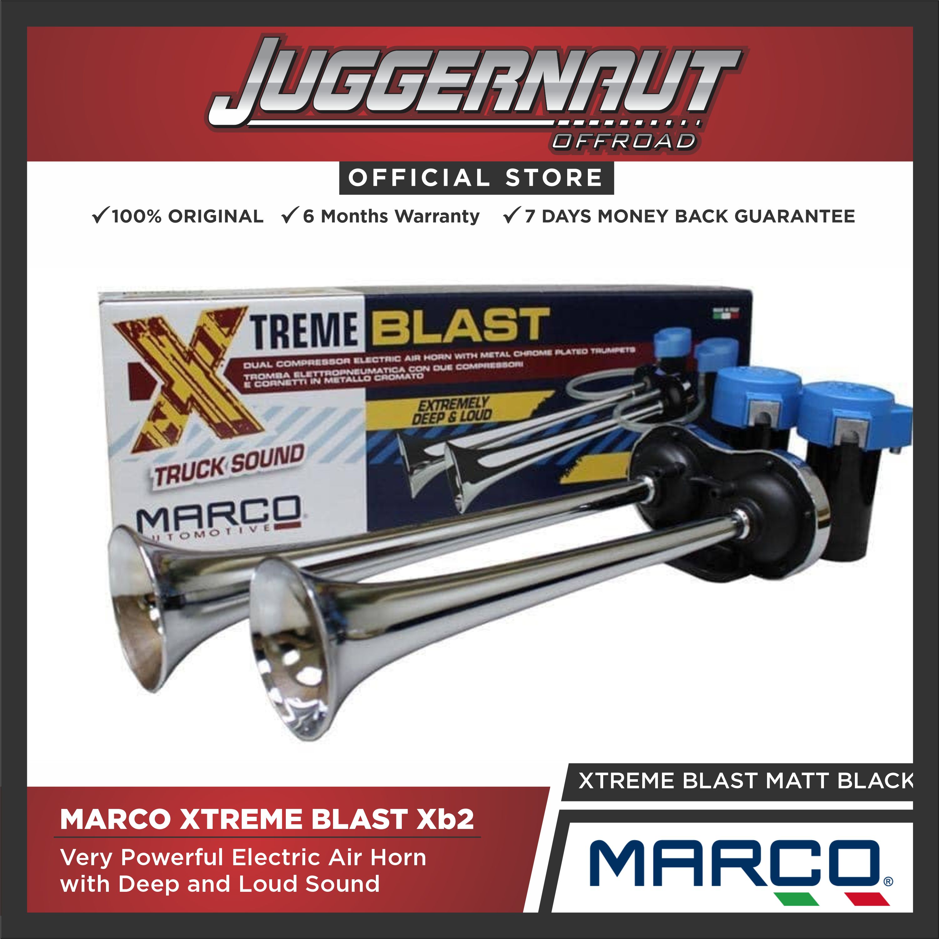Marco Extreme Blast XB2 Powerful Electric Air Horn with Double Compressor  PN#MARCOXB2 Made in Italy Original