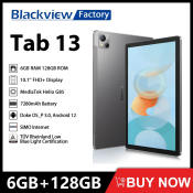 Blackview Tab13 10.1" Android Tablet: FHD+ Display, 6GB