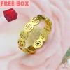 Gold Lucky Coin Charm Ring with Box