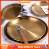 Gold European Style Dinner Plates Set by 