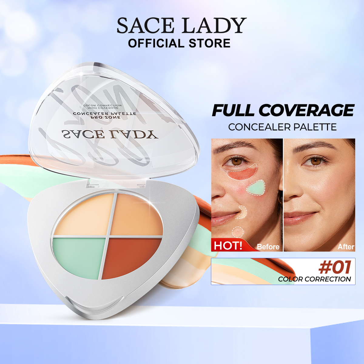 Discount on SACE LADY  shoes - SKU: SACE LADY Full Coverage Concealer Flawless Natural Concealer Lightweight Natural Finish Face Makeup 