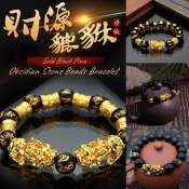 Lacina Gold Black Pixiu Feng Shui Bracelet for Wealth