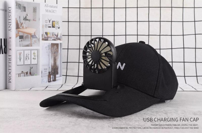 USB Charging Fan Hat with Fan Summer 