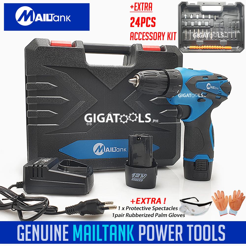 New MailTank Cordless Drill Driver Lithium Ion 12V with 24pcs