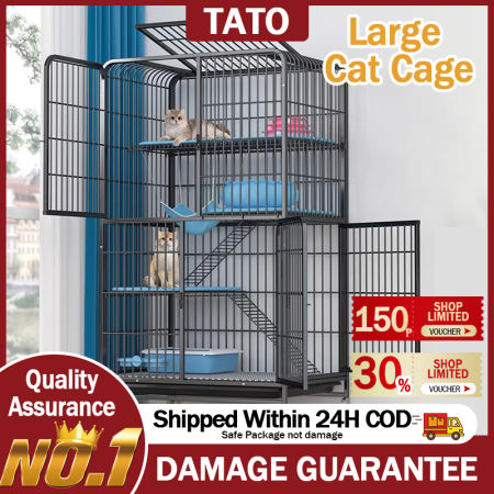 Villa Pet Cage with Wheels, Foldable 4 Layer Cat House