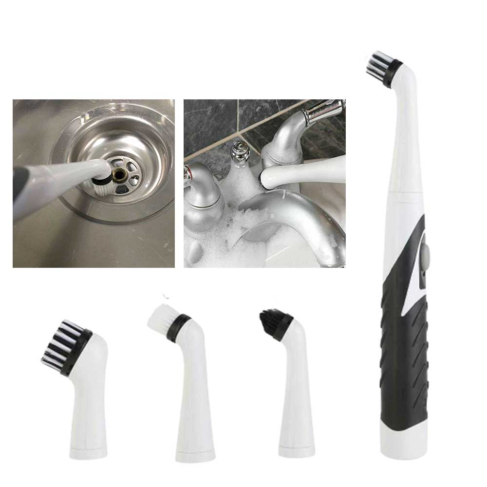 4 in 1 Sonic Scrubber Electric Cleaning Brush House Help Kitchen Bathroom  Car
