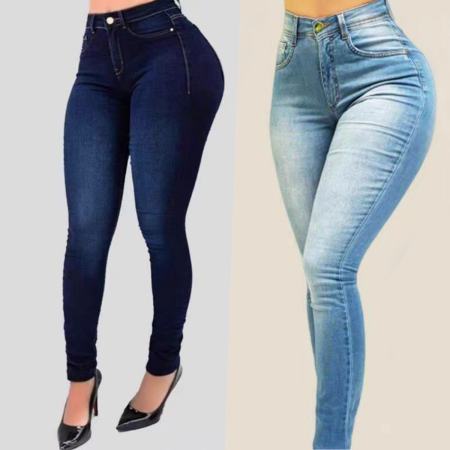 Plus Size High Waist Stretch Denim Skinny Jeans for Women