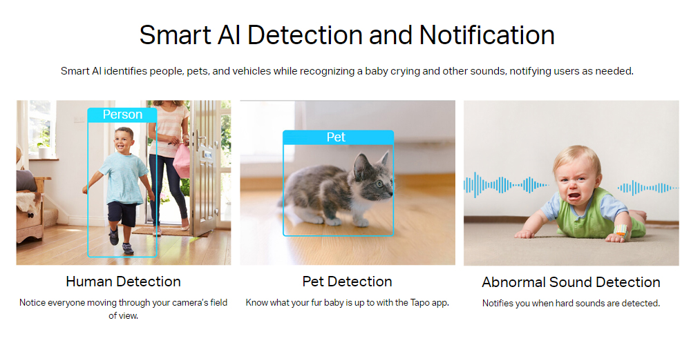 TP-Link Tapo C225 2K 360 Pan/Tilt AI Detection Motion Tracking Two