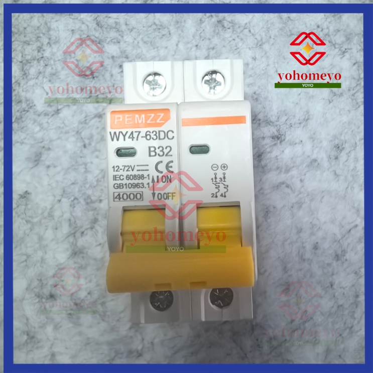 【Fast Delivery】2P DC Mini Circuit Breaker Battery Switch 12-72V Low voltage DC circuit breaker 16A 20A 32A - Image 4