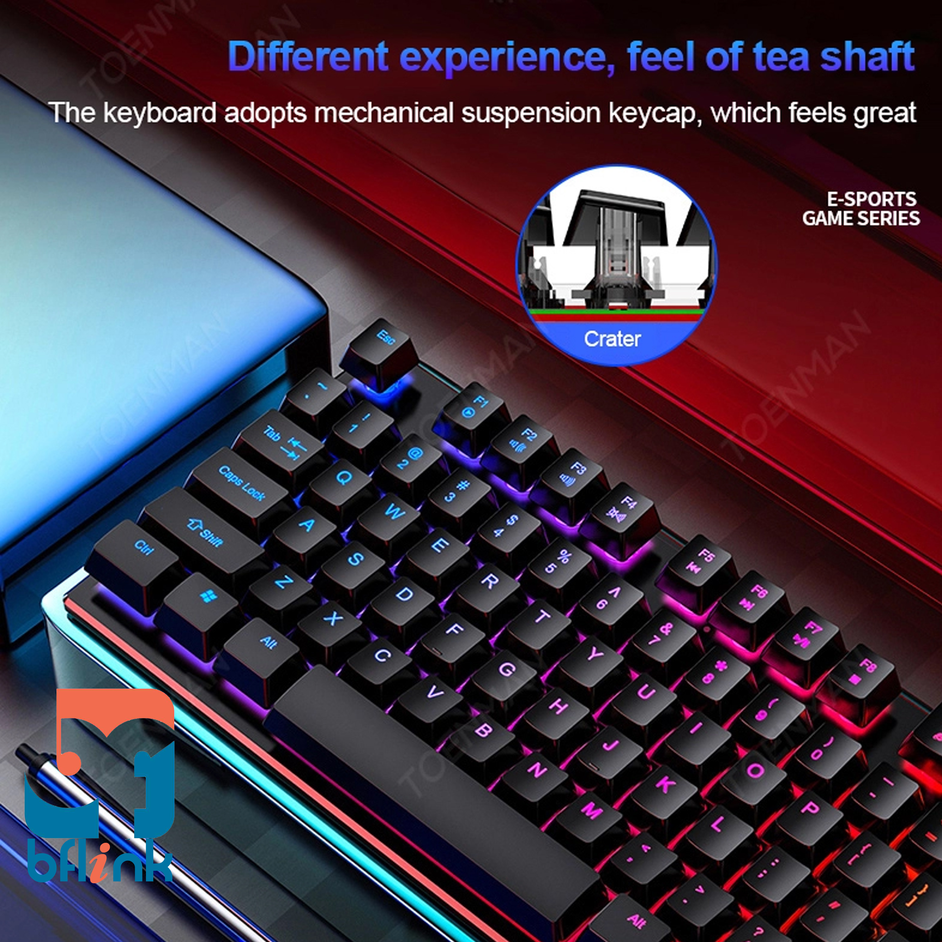 blackfox v4 backlit rgb mechanical feel keyboard