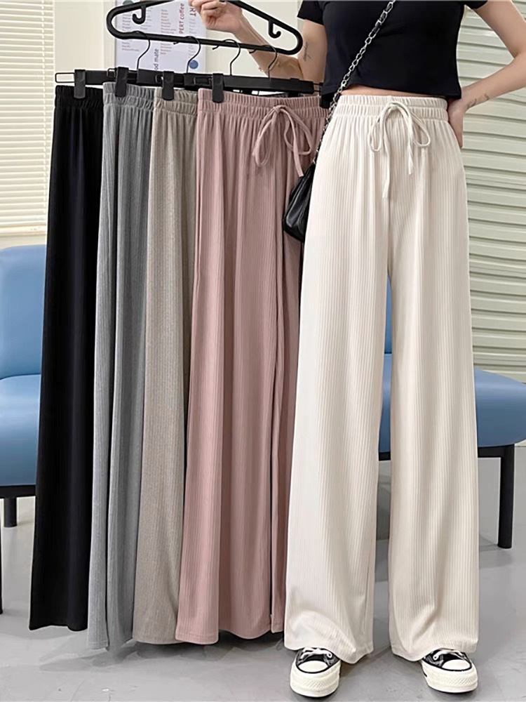 HoneyFashion--Womens Korean Style Oversized Knit Cotton Silk Square Pants(FreeSize)