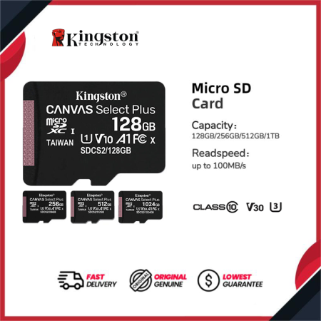 Kingston Canvas Select Plus MicroSD Card, 128GB-1TB, Android A1