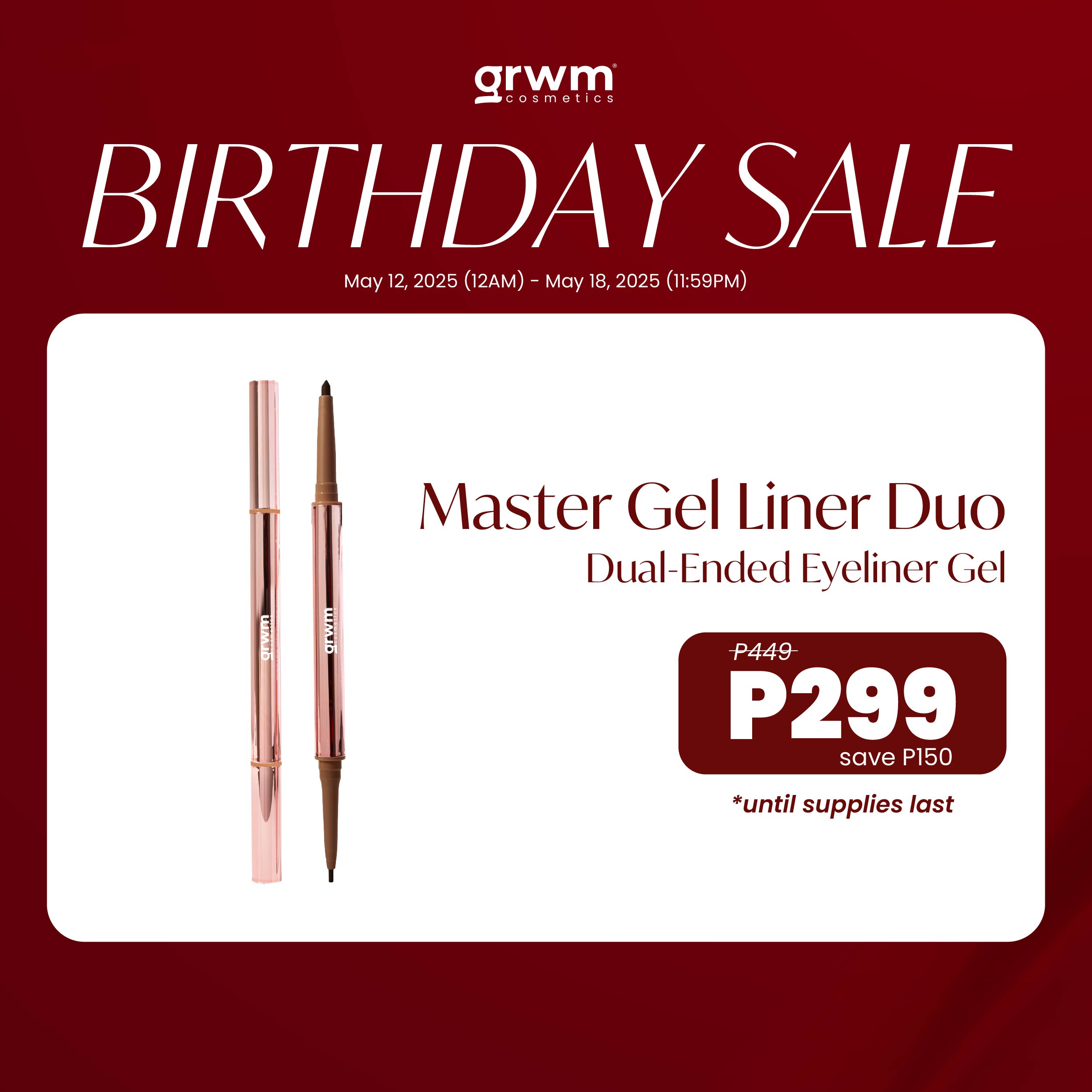Discount on GRWM Cosmetics  shoes - SKU: GRWM Cosmetics Master Gel Liner Duo - Dual-Ended Eyeliner Pencil