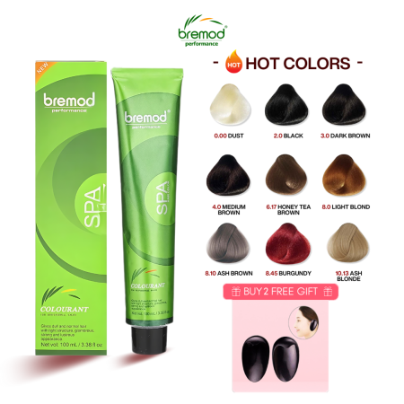 Bremod Milk Tea Ash Hair Color Cream with OXIDANT