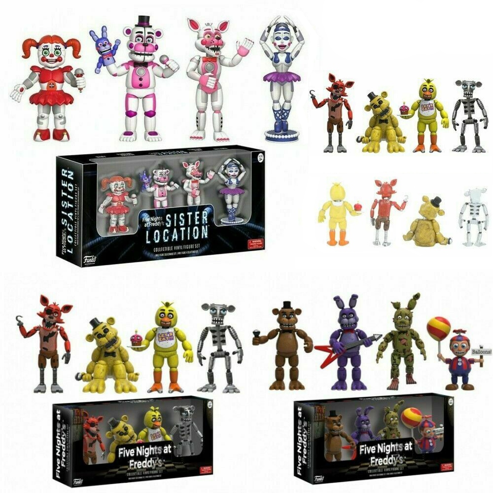 GOTEDE Toy Gift Movable joints Sister Location Funtime Chica Freddy Bear  Figure Toy Rabbit Car Decorations Action Figure Figures Model Five Nights  at Freddy's Collectible Model