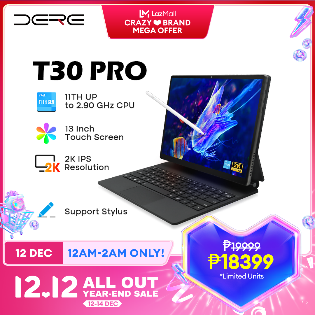 Lazada Philippines - ?New Arrival 2022?DERE T30 PRO 2-in-1 Laptop 13 inch 2K IPS Touch Screen Tablet PC/Magic Keyboard + Stylus Pen/Dual WIFI Portable High-performance Laptop for Video Entertainment Business Office Online Learning (Philippines 1 year Local warranty)