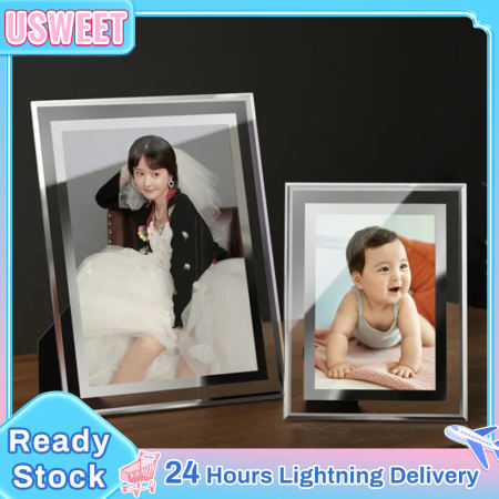 Adjustable Crystal Glass Photo Frame for Wall Display