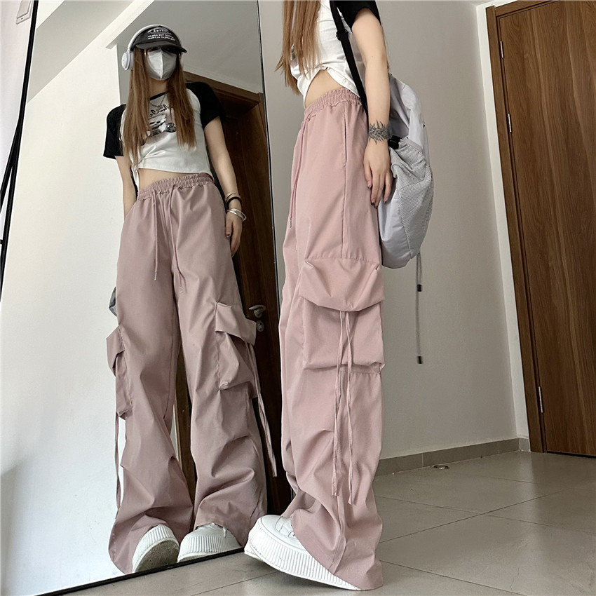 Street Style Trousers High waist leggings Pocket sports Casual