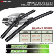 Toyota INNOVA All-Season Front Wiper Blade, Banana Type Rubber