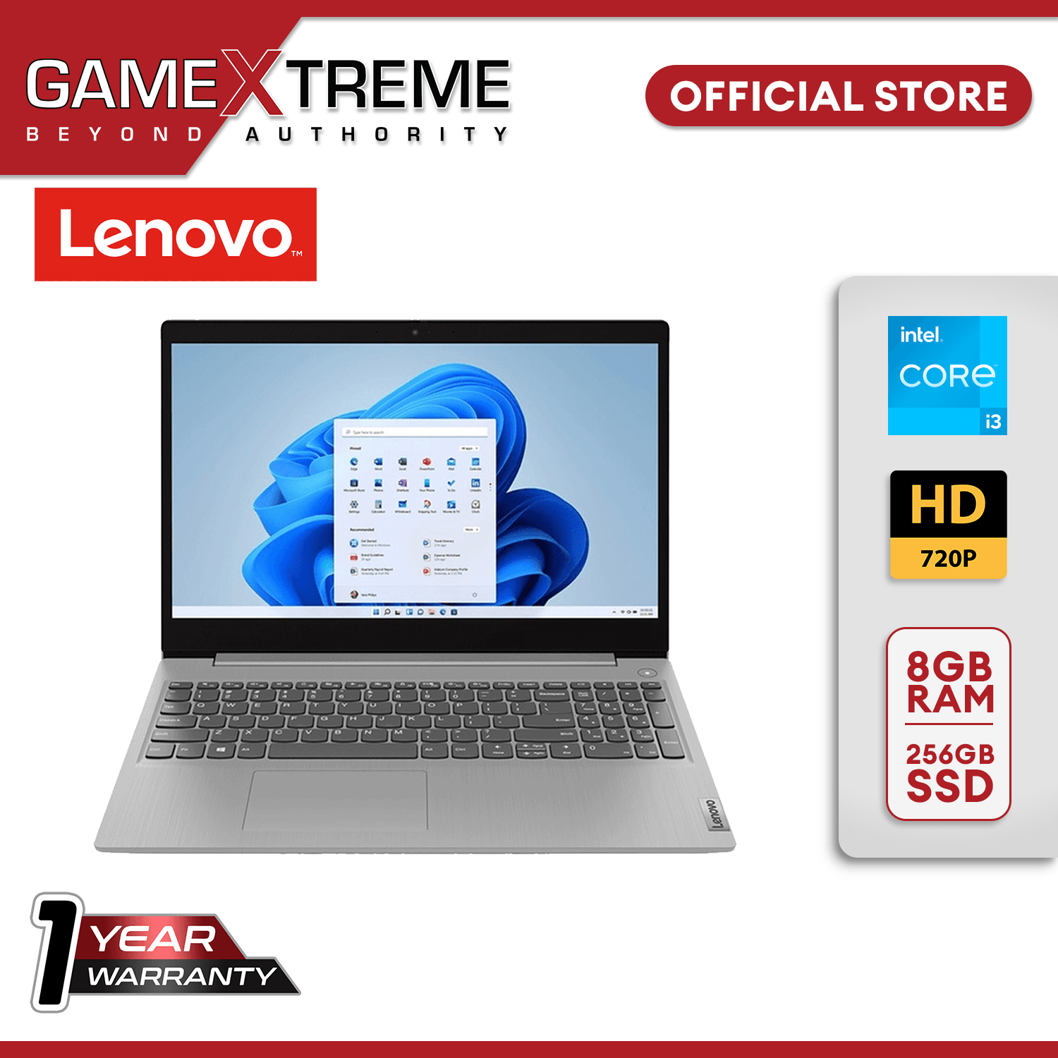 Lenovo Laptop Ideapad 3 15.6" HD Touch Screen