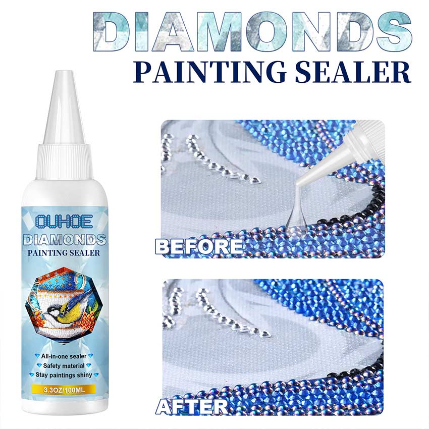 Local Delivery】 Diamond Painting Sealer Glue DIY 5D Diamond Painting Puzzle  Brightener Transparent Glue Quick Drying Hold Shine Effect Sealant  LZC-Diamond-Painting-Sealer