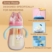 JC Baby Feeding Bottle with Handle - BPA Free, Anti-leak