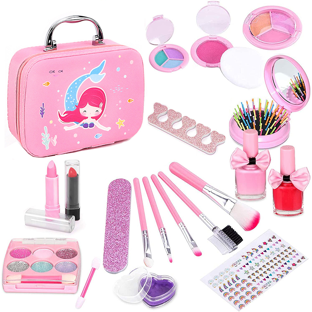 Kids Makeup Set for Girls Lollipop Cosmetic Toy Set Safety Non