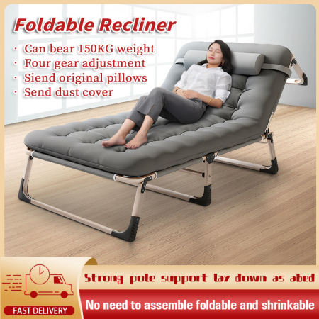 Portable Folding Bed, 4-Level Adjustable, for Outdoor and Office