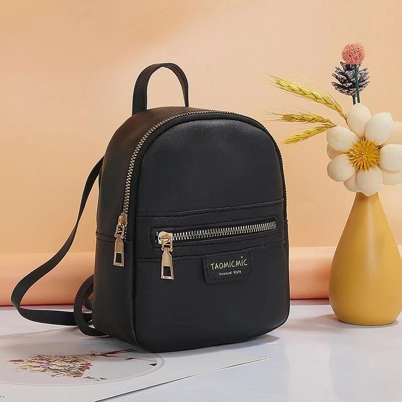 black leather backpack philippines RAPPU shaped studs and custom metal zipper pulls TNX99#2027 KOREAN FASHION LEATHER MINI