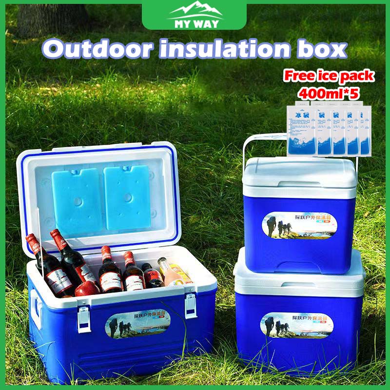 Outdoor Ice Box Cooler with Ice Brick for Camping/Picnic