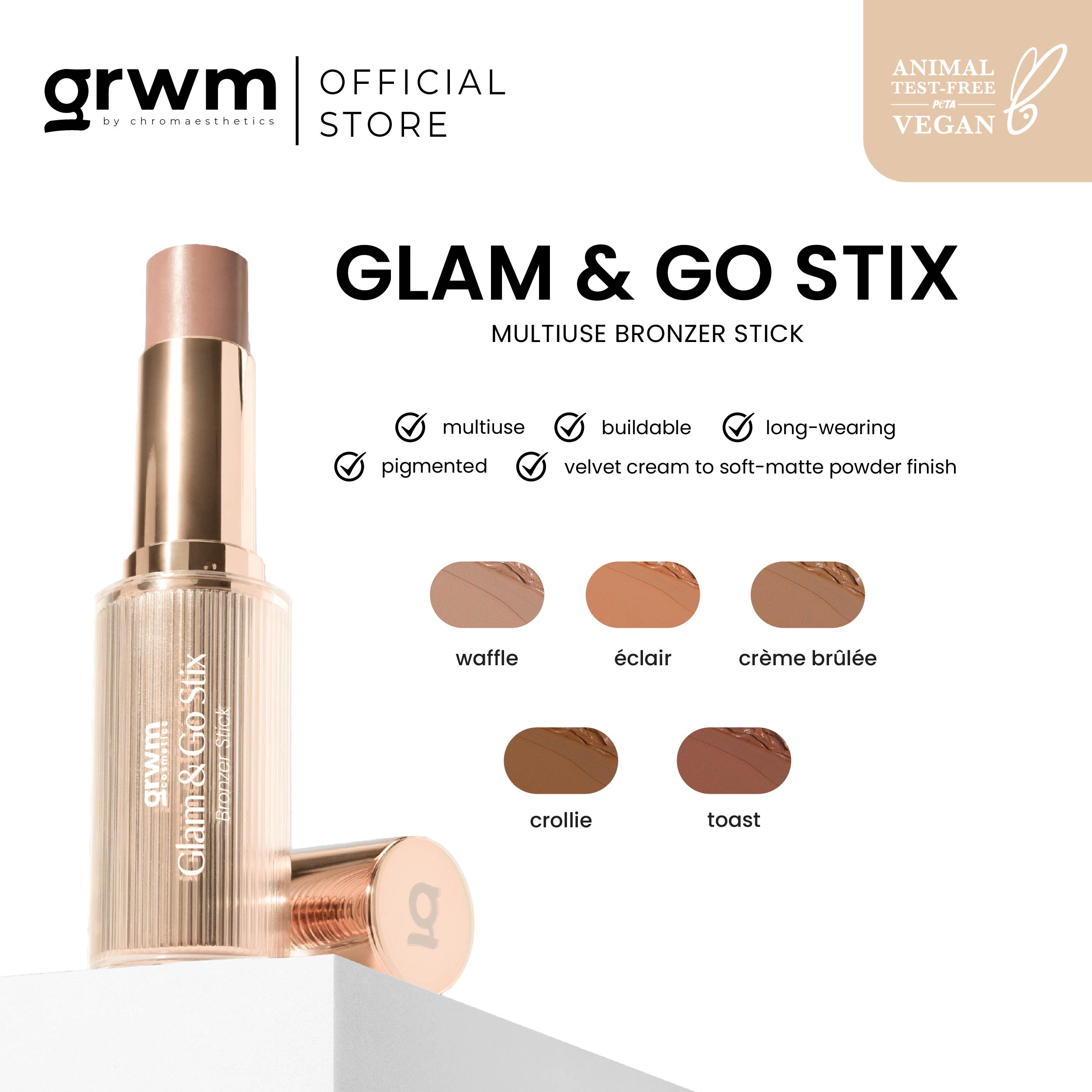 Discount on Grwm Cosmetics  shoes - SKU: Grwm Cosmetics Glam & Go Stix- Bronzer