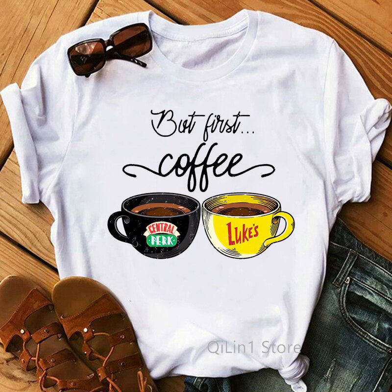 Gilmore Luke's But First Coffee Tshirt Unisex Central Perks Friends 