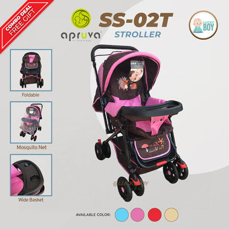 Apruva SS-02T 3-Way Reversible Stroller  Pink for baby