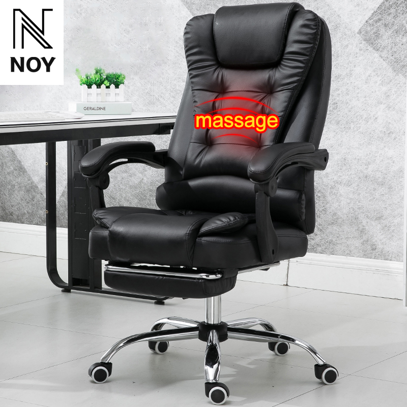 Ergonomic Office Chair with Footrest and USB Massage