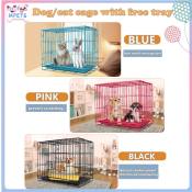 Foldable Pet Cage with Removable Tray - 